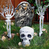 Cifeeo Halloween Skeleton Fake Skeleton Head and Hands Set Scary Skull Decors Halloween Party Haunted House Halloween Decoration