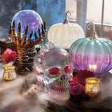 Cifeeo  Glowing  Crystal Ball Halloween Creative Witch Skull  Finger Magic Luminous Prop Divination Atmosphere Decor Home Party Ornament