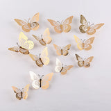 Back to school 12pcs Cake Decorations 3D Hollow Butterflies Happy Birthday Cake Toppers for Birthday Cake Dessert Baby Shower Decor Butterfly
