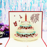 Cifeeo  Hot 3D Pop UP Happy Birthday Cards Invitation Cake Greeting Card Business Kids Gift Tourist Postcard For Friend Dad Mom Present