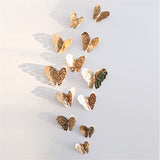 Back to school 12Pcs 3D Hollow Butterfly Wall Sticker for Home Decoration DIY Cake Decor Butterfly Stickers for Wedding Party Room Fridge Decor