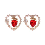 Cifeeo 2023 New Arrival Stud Earrings Fashion Heart Metal Women Classic Pearl Flower Love Earrings Small Light Luxury Female Jewelry