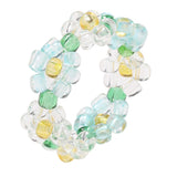 Cifeeo New Cute Transparent Resin Acrylic Handmade Beaded Rhinestone Colourful Geometric Square Round Rings for Women Y2k Jewelry Party