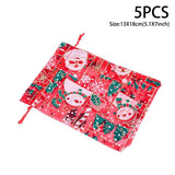 Christmas Gift 5Pcs Christmas Gift Cartoon Bag Gift Box Candy Biscuit Bag Decoration Christmas Party Gift Bag Children Birthday Party