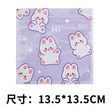 Back to school 10pcs Cute Bear Rabbit Snack Ziplock Bag Biscuits Candy Small Packaging Bag 13.5*13.5cm Party Hand-made Snack Packaging Bags