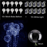 Cifeeo 10Pack LED Light With 18Inch Clear Helium Bobo Balloons For Valentines Day Halloween Christmas Wedding Birthday Party Decoration