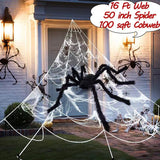 Cifeeo  30Cm/50Cm/75Cm/90Cm Halloween Giant Spider Scary Red Eyes Animal Bar Haunted House Garden Home Halloween Horror Decoration