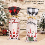 Cifeeo  2024 Xmas Decor 2pcs Christmas Gift Bags Holder Wine Bottle Dust Cover Bag Noel Dinner Table Decor Christmas Decoration for Home