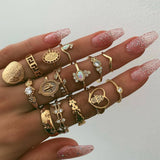 Cifeeo Fashion Ring Sets For Women Vintage Punk Gothic Finger Jewelry Fine Jewelry