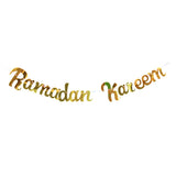 Glitter Mirror Eid Mubarak Ramadan Kareem Decoration Garlands Bunting Banner Gold Royal Blue Ramadan Decorations for Home