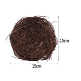 8-20cm Nature Rattan Bird Nest Easter Egg Decoration Prop Artificial Nest for Easter Party Home Garden Decoration DIY Craft