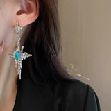 Cifeeo Gothic Irregular Star Stone Earrings Lava Geometric Moonstone Earring Kpop Piercing Drop Earrings Tassel Earcuff Clip Jewelry