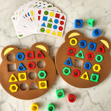 Cifeeo Kids Geometric Shape Color Matching 3D Puzzle Baby Montessori Learning Educational Interactive Battle Game Toys for Children