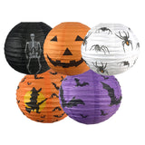 Cifeeo   Halloween Paper Lantern Pumpkin Lantern Spider Bat Skeleton Hanging Pendant Horror Props Halloween Party Decoration Outdoor Home