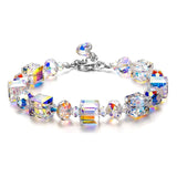 Cifeeo  Colorful Square Glass Beaded Bracelets For Women Temperament Handwork Bracelets Bangles Charms