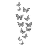 Back to school 12Pcs 3D Hollow Butterfly Wall Sticker for Home Decoration DIY Cake Decor Butterfly Stickers for Wedding Party Room Fridge Decor