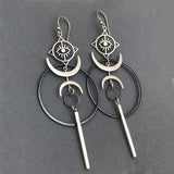 Cifeeo  Big Exaggerated Round Crescent Earrings Punk Devil Eye Long Drop Dangle Hip Hop Metal Gothic Earrings Jewelry New