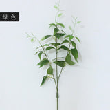 5pcs Fake Flower Simulation Leaf Wall Hanging Honeysuckle Leaf Home Living Room Wedding Decoration Home Decor Green Plants