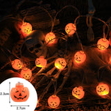 Cifeeo  Halloween 2023 New Halloween Pumpkin Ghost Skull Eyeball Festival Party Decorative Lights LED Halloween Ghost Festival String Lights