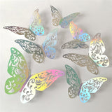 Back To School 12pcs Suncatcher Sticker 3D Effect Crystal Butterflies Wall Sticker Beautiful Butterfly for Kids Room Wall Decal Home Decoration