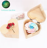 Wooden Box Luminous Rose Soap Flower Love Gift Box Birthday Valentine's Day Gift Giveaway Aromatherapy Artificial Flowers