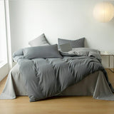 Cifeeo New Simple Solid Color Bedding Set Full Size AB Double-sided Duvet Cover Set with Bed Sheet Quilt Cover and Pillowcases Double