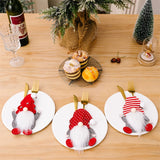 Cifeeo  1/2/4pc Christmas Cutlery Holder Knife Fork Pocket Bags Gnome Xmas Tableware Cover Dinner Christmas Decor for Home New Year 2024