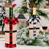 Cifeeo  2pcs New Year Gift Bags Decorations for Home Holder Wine Bottle Dust Cover Bag Noel Dinner Table Decor Christmas Xmas Decoration