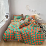 Cifeeo Fashion Checkerboard Cotton Bedding Set Plaid Duvet Cover 220x240 Bed Sheet Pillowcases Comforter Cover Luxury Soft Bed Linen