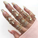 Cifeeo Vintage Hollow Heart Butterfly Rings Set For Women Metal Silver Color Geometric Spiral Shape Ring 22pcs Set 2023 Trendy Jewelry