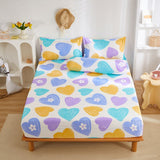 Cifeeo Cute Animals Printed Fitted Sheet Mattress Cover with All-Around Elastic Rubber Band Washed Cotton Bedsheet Bed Linenseo