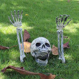 Cifeeo Halloween Skeleton Fake Skeleton Head and Hands Set Scary Skull Decors Halloween Party Haunted House Halloween Decoration