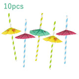Back to school 10Pcs Flamingo Pineapple Drinking Straws Hawaii Beach Tropical Birthday Party Decoration Summer Pool Party Wedding Supplies