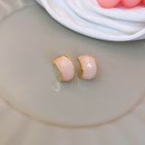 Cifeeo New Arrival Stud Earrings Fashion  Resin Women Classic  C-shaped Simple Cute Colour Springs Elegant Jewelry