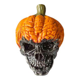 Cifeeo  Funny Pumpkin Skull Halloween Pumpkin Resin Crafts Ornaments Horror Ghost Festival Party Gift DIY Happy Halloween Day Decor