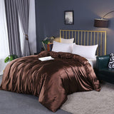 Cifeeo High-end Natural Silk-Blending Queen Size Blanket Cover Solid Stain Duvet Cover Silky Single Double Bed Blanket Comforter Covers