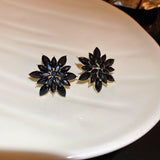 Back to school New Arrival Stud Earrings Fashion Plant Crystal Women Classic Korean Flower Elegant Simple Female Jewelry