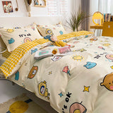 Cifeeo Florals Printed Fresh Bedding Set 100% Cotton High Quality Skin Friendly Duvet Cover with Sheets Home Comfortable Bedding Sets