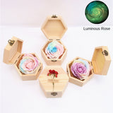 Wooden Box Luminous Rose Soap Flower Love Gift Box Birthday Valentine's Day Gift Giveaway Aromatherapy Artificial Flowers