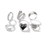 Cifeeo Fashion Ring Sets For Women Vintage Punk Gothic Finger Jewelry Fine Jewelry