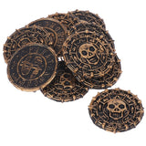 Cifeeo 10Pcs Plastic Pirate Treasure Coins Party Props Simulation Ancient Coin Game Currency Halloween Party Supplies Children's Toys