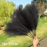 Black Friday Cifeeo  70-120Cm Artificial Pampas Grass Fake Reed Plants Bouquet  Wedding Decoration Home Living Room DIY Vase Decoration Tail Grass