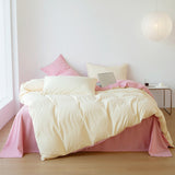 Cifeeo New Simple Solid Color Bedding Set Full Size AB Double-sided Duvet Cover Set with Bed Sheet Quilt Cover and Pillowcases Double