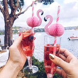 Back to school 10Pcs Flamingo Pineapple Drinking Straws Hawaii Beach Tropical Birthday Party Decoration Summer Pool Party Wedding Supplies