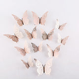 Back to school 12pcs Cake Decorations 3D Hollow Butterflies Happy Birthday Cake Toppers for Birthday Cake Dessert Baby Shower Decor Butterfly