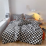 Cifeeo Fashion Checkerboard Cotton Bedding Set Plaid Duvet Cover 220x240 Bed Sheet Pillowcases Comforter Cover Luxury Soft Bed Linen