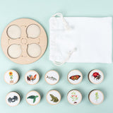 Cifeeo Animal Life Cycle Board Montessori Kit Biology Science Education Toys for Kids Sensory Tray Animal Figure Sorting Wooden Toy