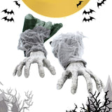 Cifeeo  Grey Zombie Arm Halloween Realistic Scary Body Parts Fake Hand Decoration Parties Props Create Spooky Vibe In Yard Garden