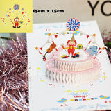 Cifeeo  Hot 3D Pop UP Happy Birthday Cards Invitation Cake Greeting Card Business Kids Gift Tourist Postcard For Friend Dad Mom Present