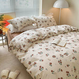 Cifeeo Florals Printed Fresh Bedding Set 100% Cotton High Quality Skin Friendly Duvet Cover with Sheets Home Comfortable Bedding Sets